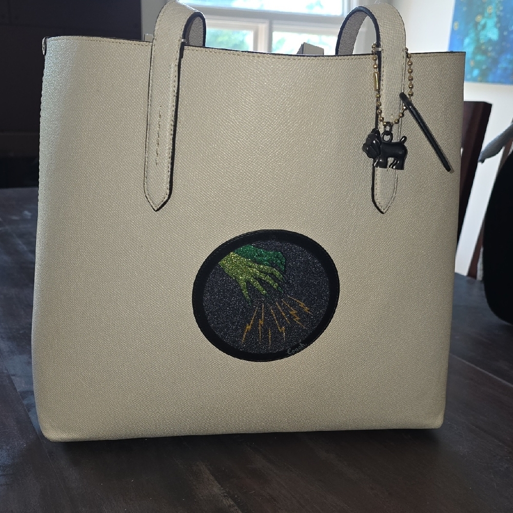 Coach Cream Tote Bag with Artistic Design